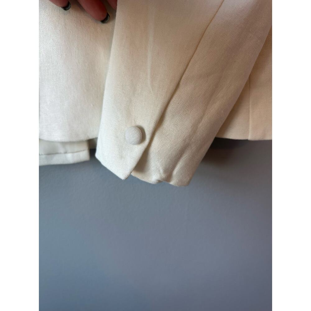 $325 JASON WU The Classics Embroidered Off White Linen Rayon Button Blazer sz Xs - Picture 7 of 10